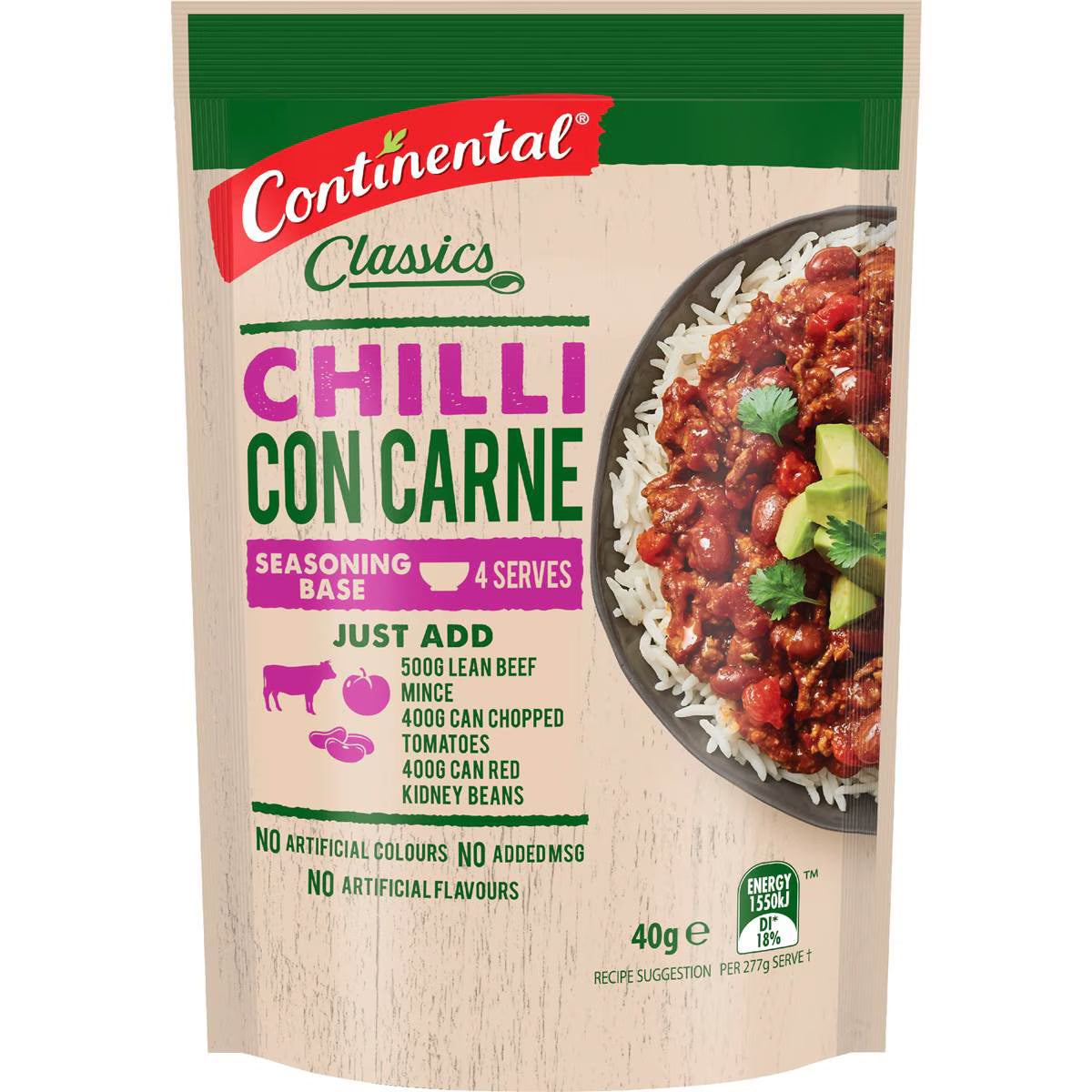 Classics Recipe Base Chilli Con Carne | 40g | Continental | YG-009877-WW-057885