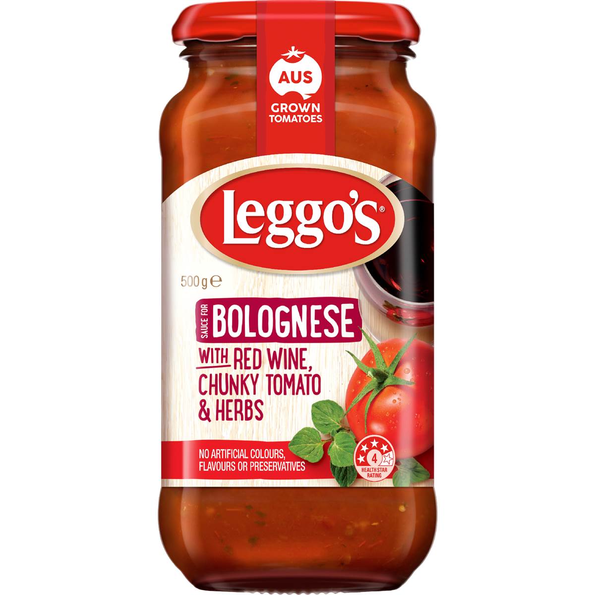 Red Wine Bolognese With Chunky Tomato & Herbs Pasta Sauce | 500g | Leggo's | YG-112198-MC-979028