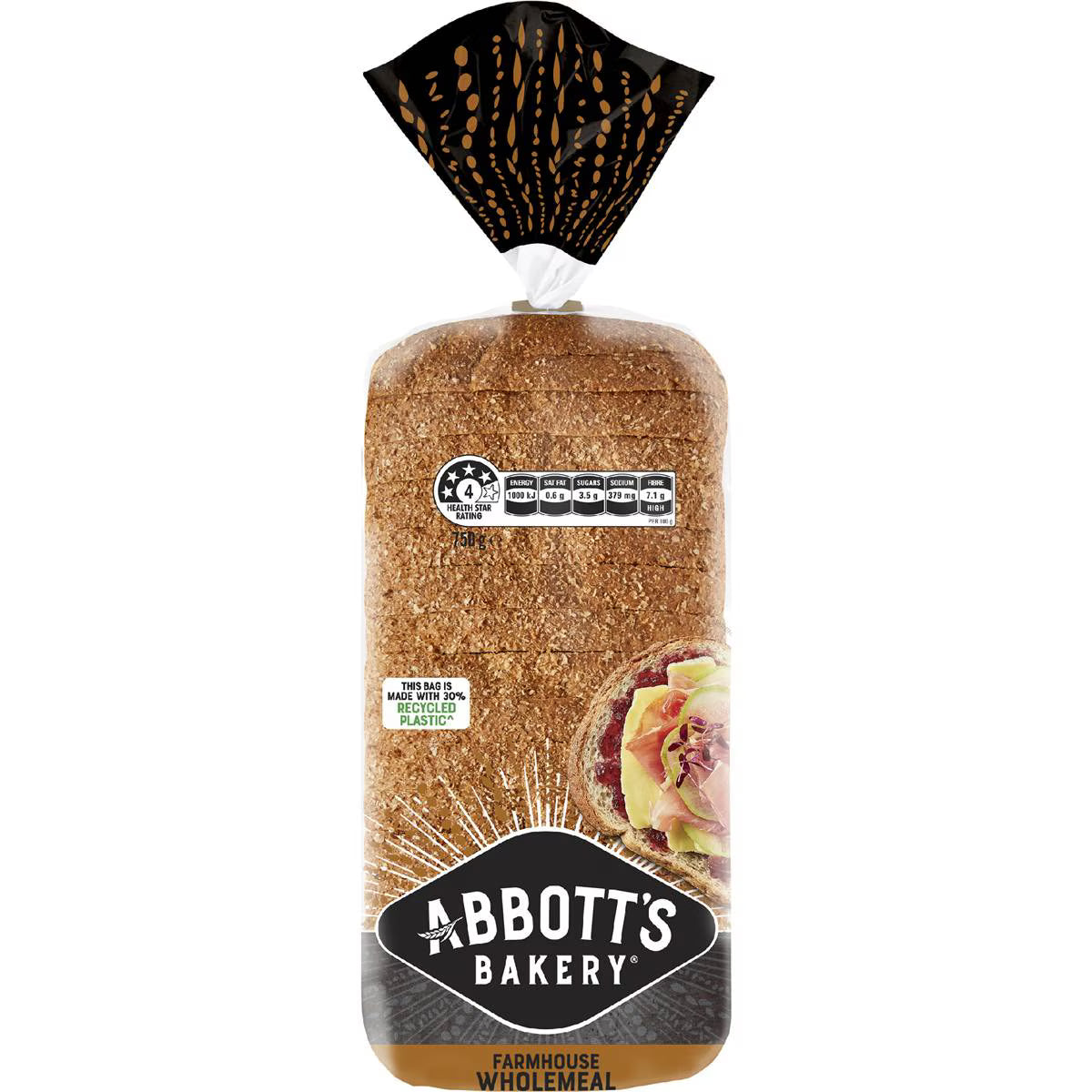 Farmhouse Wholemeal Bread Sandwich Slice Loaf | 750g | Abbott's Bakery | YG-007568-WW-059397