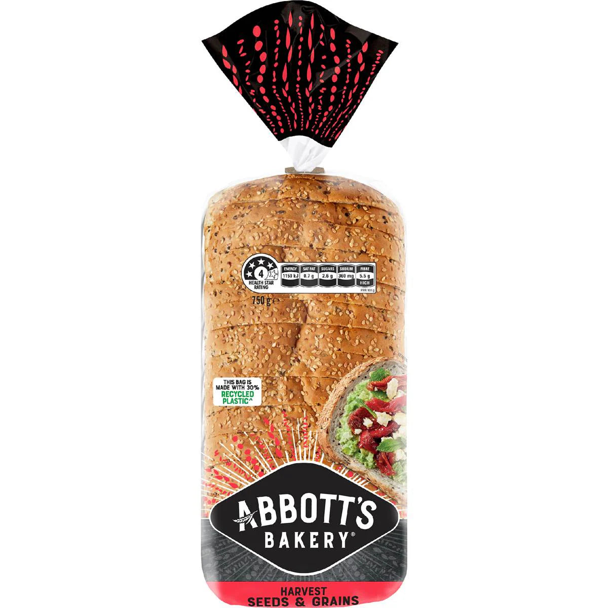 Harvest Seeds & Grains Sandwich Slice Bread Loaf | 750g | Abbott's Bakery | YG-007579-WW-059398