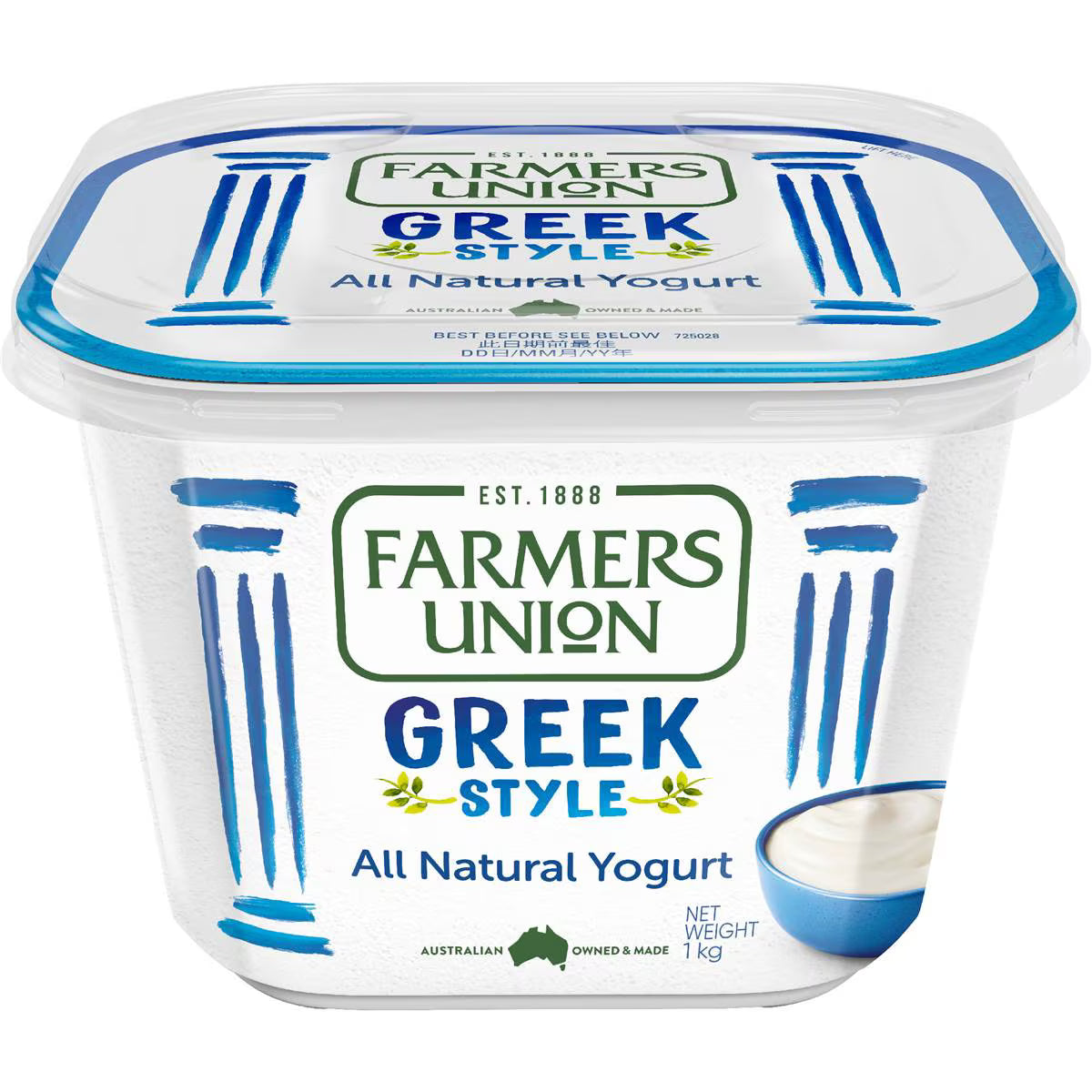 Greek Style Natural Yoghurt | 1kg | Farmers Union | YG-007567-MC-980807