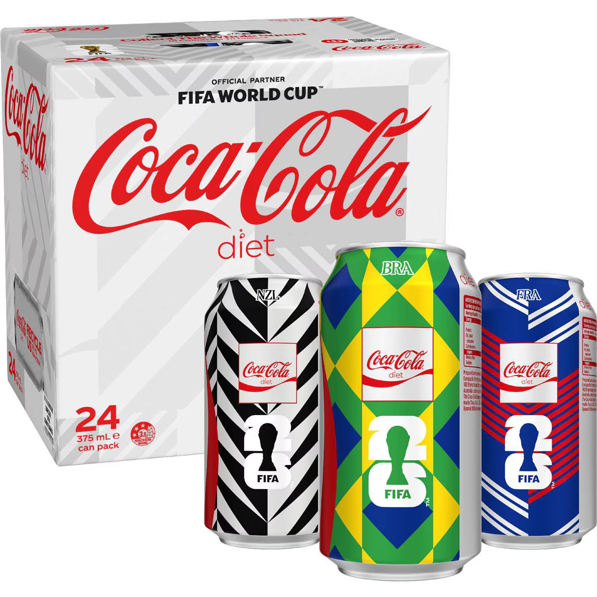 Diet Soft Drink Cans | 375ml x 24 Pack | Coca-Cola | YG-006738-MC-975755