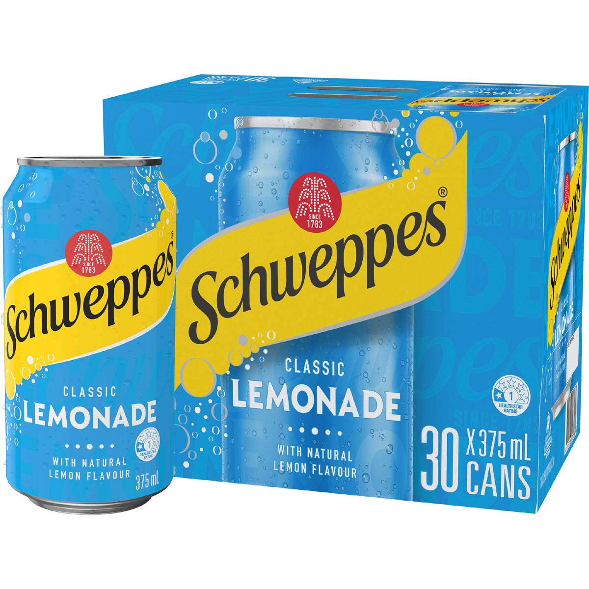 Lemonade Soft Drink Cans Multipack | 375ml x 30 Pack | Schweppes | YG-112494-MC-975732