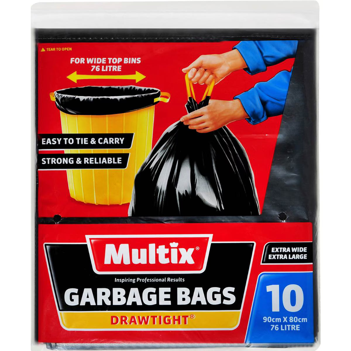 Garbage Bag Drawtight 76l | 10 Pack | Multix | YG-009882-MC-979834