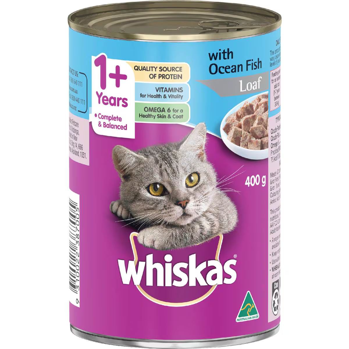 1 Years Wet Cat Food Ocean Fish Loaf | 400g | Whiskas | YG-112985-MC-978820