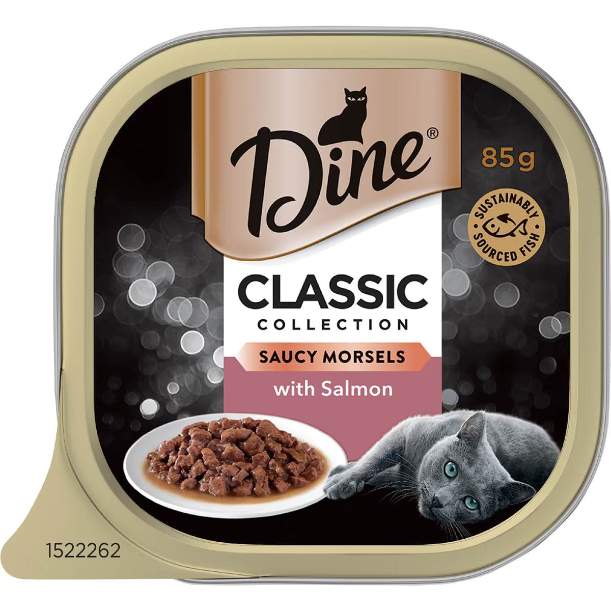 Adult Wet Cat Food Saucy Morsels With Salmon Tray | 85g | Dine | YG-112153-MC-978778
