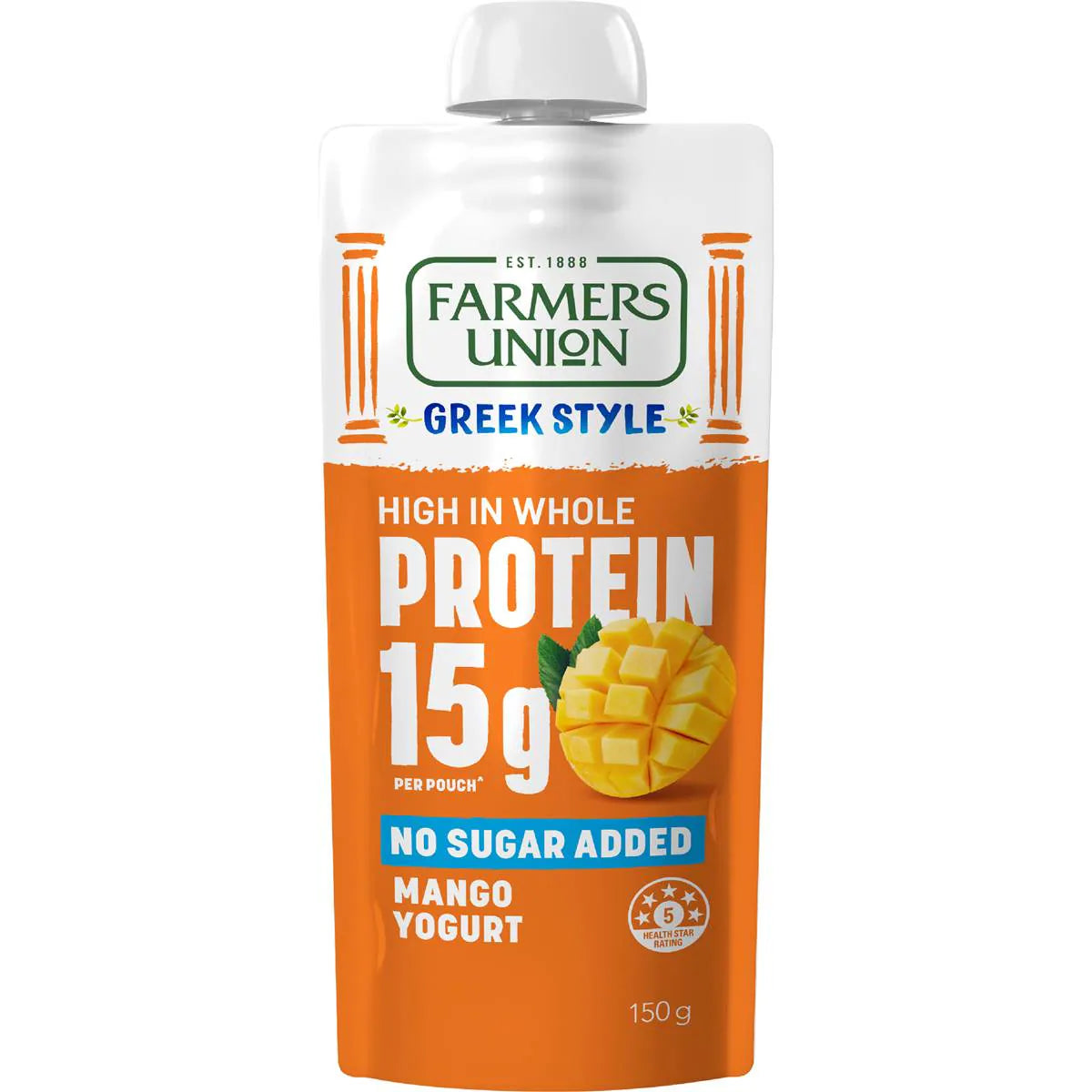 Greek Style High Protein Yoghurt Pouch Mango | 150g | Farmers Union | YG-112396-MC-981138