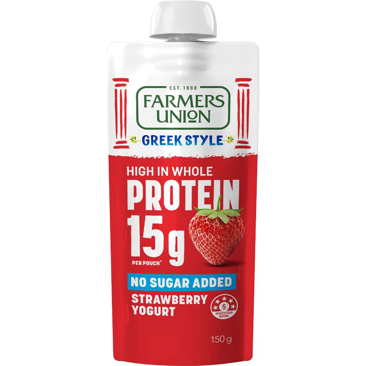 Greek Style High Protein Yoghurt Pouch Strawberry | 150g | Farmers Union | YG-113176-MC-981140