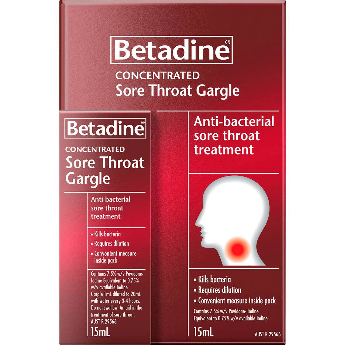 Sore Throat Gargle Concentrated | 15ml | Betadine | YG-112791-MC-978004