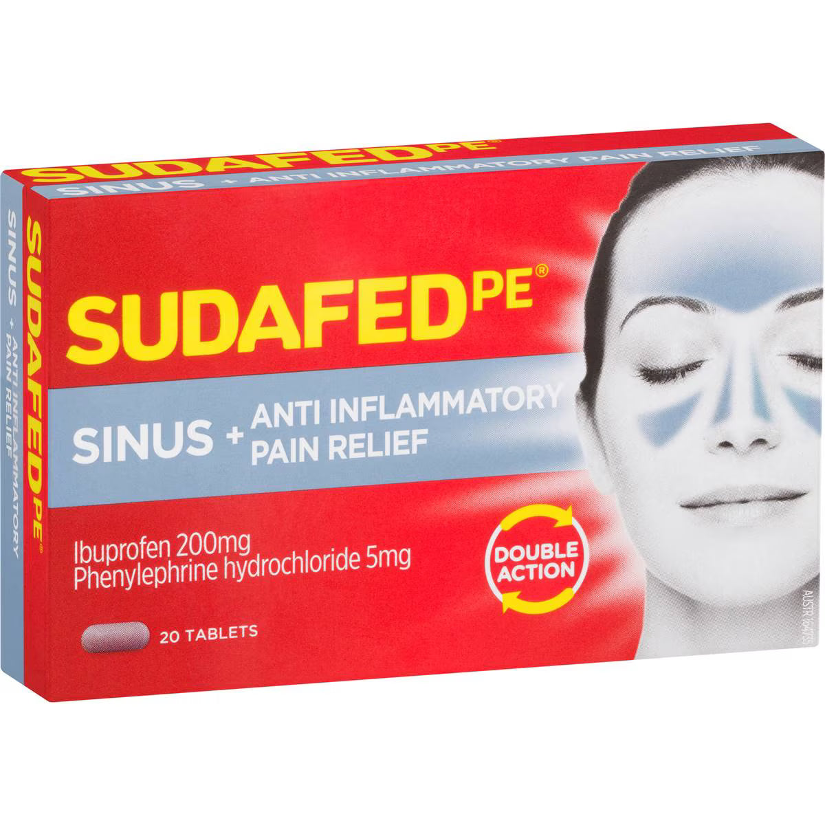 Pe Sinus Anti Inflammatory Pain Relief Tablets | 20 Pack | Sudafed | YG-112781-MC-977971