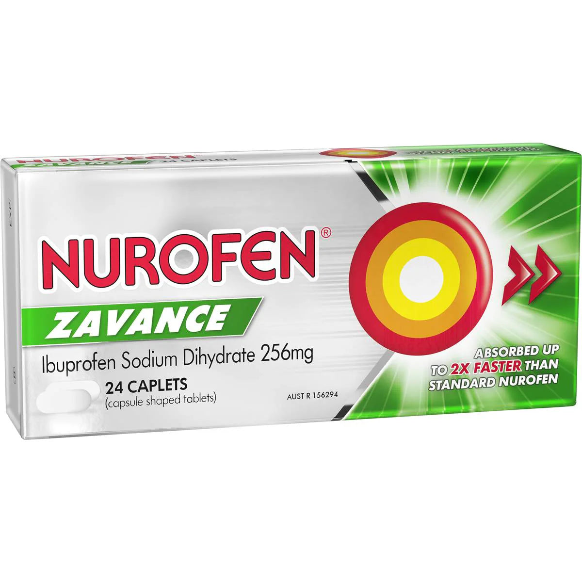Zavance Fast Pain Relief Caplets 256mg Ibuprofen | 24 Pack | Nurofen | YG-111945-MC-978016