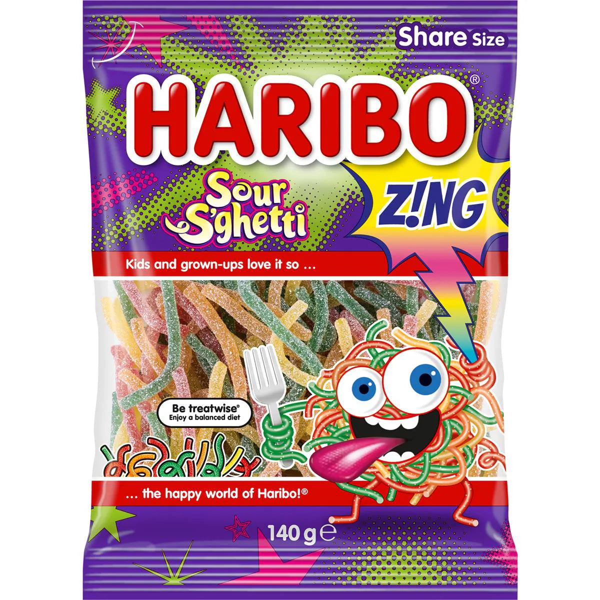 Sour S'ghetti | 140g | Haribo | YG-111675-MC-977075