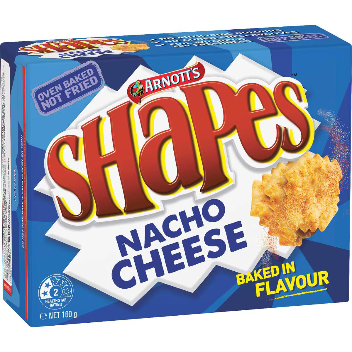 Shapes Nacho Cheese Cracker Biscuits | 160g | Arnott's | YG-007166-MC-977394