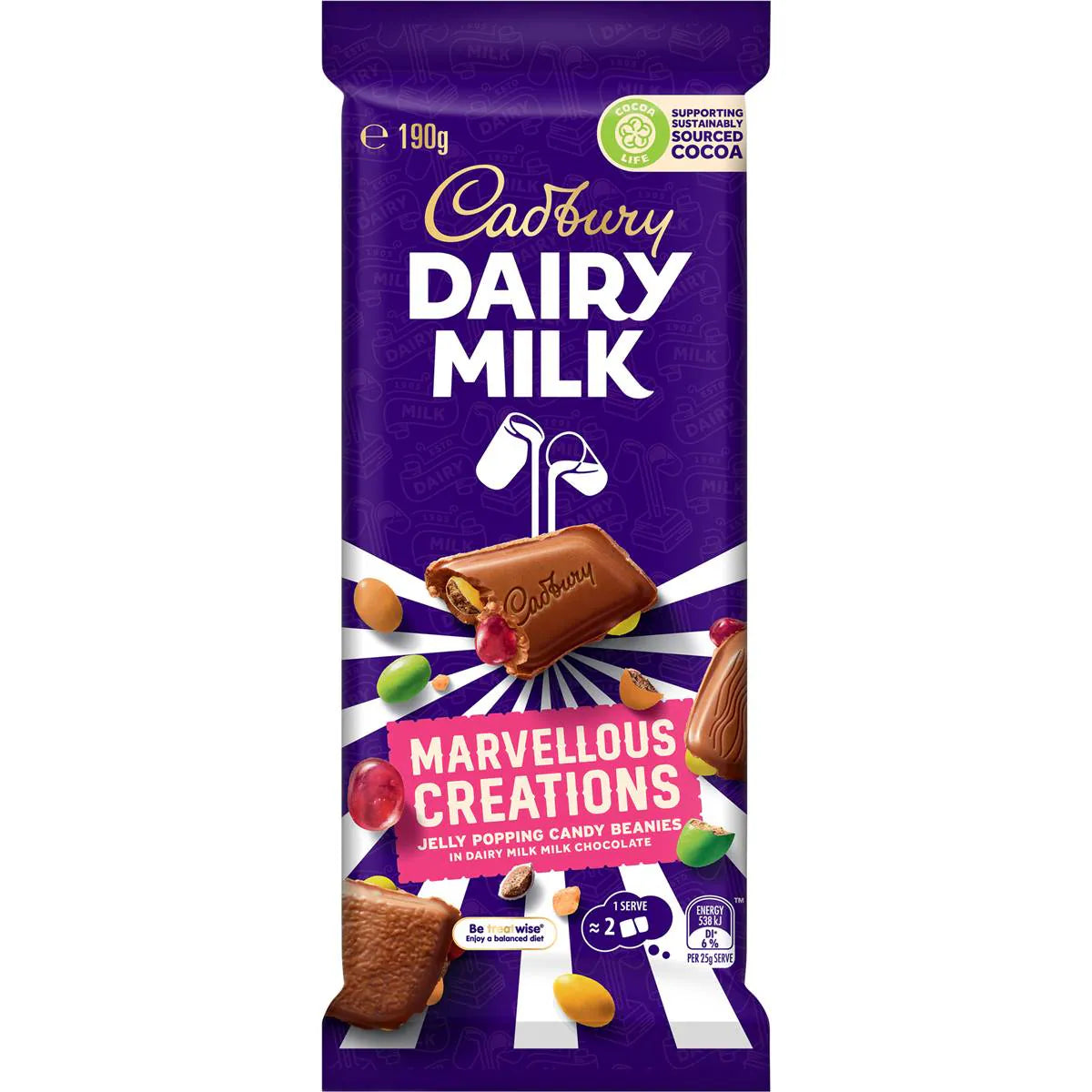 Dairy Milk Marvellous Creation Jelly Popping Chocolate Block | 190g | Cadbury | YG-112654-MC-977520