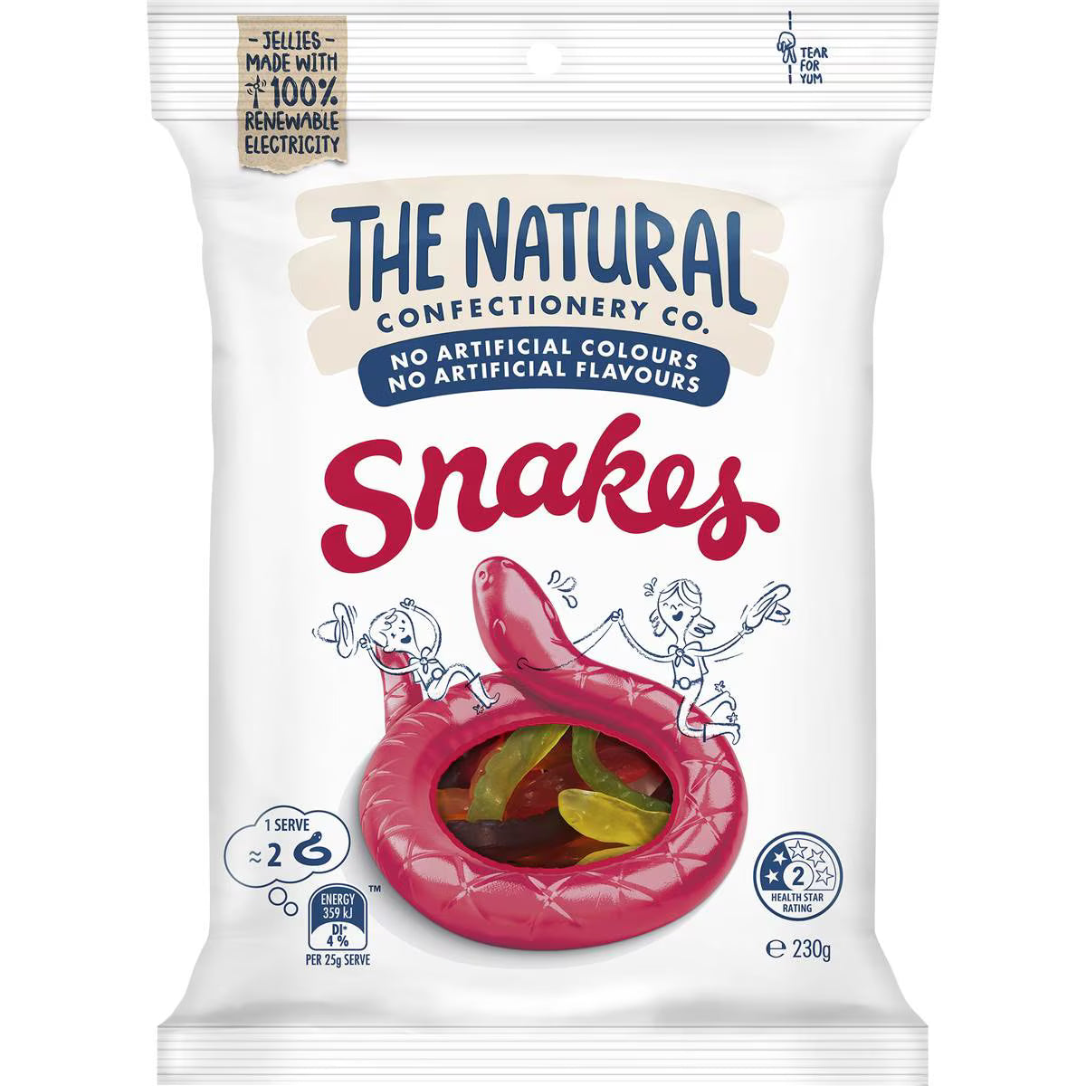 Snakes Lollies | 230g | The Natural Confectionery Co. | YG-112588-MC-977029