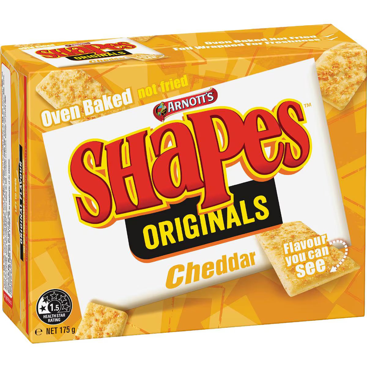 Shapes Cheddar Cracker Biscuits | 175g | Arnott's | YG-006903-MC-977401