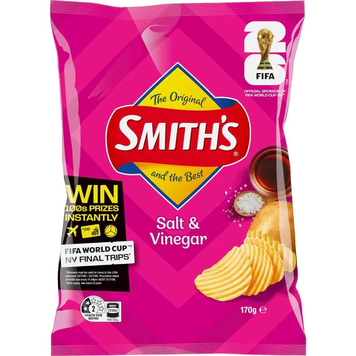 Crinkle Cut Potato Chips Salt & Vinegar | 170g | Smith's | YG-112536-MC-976799