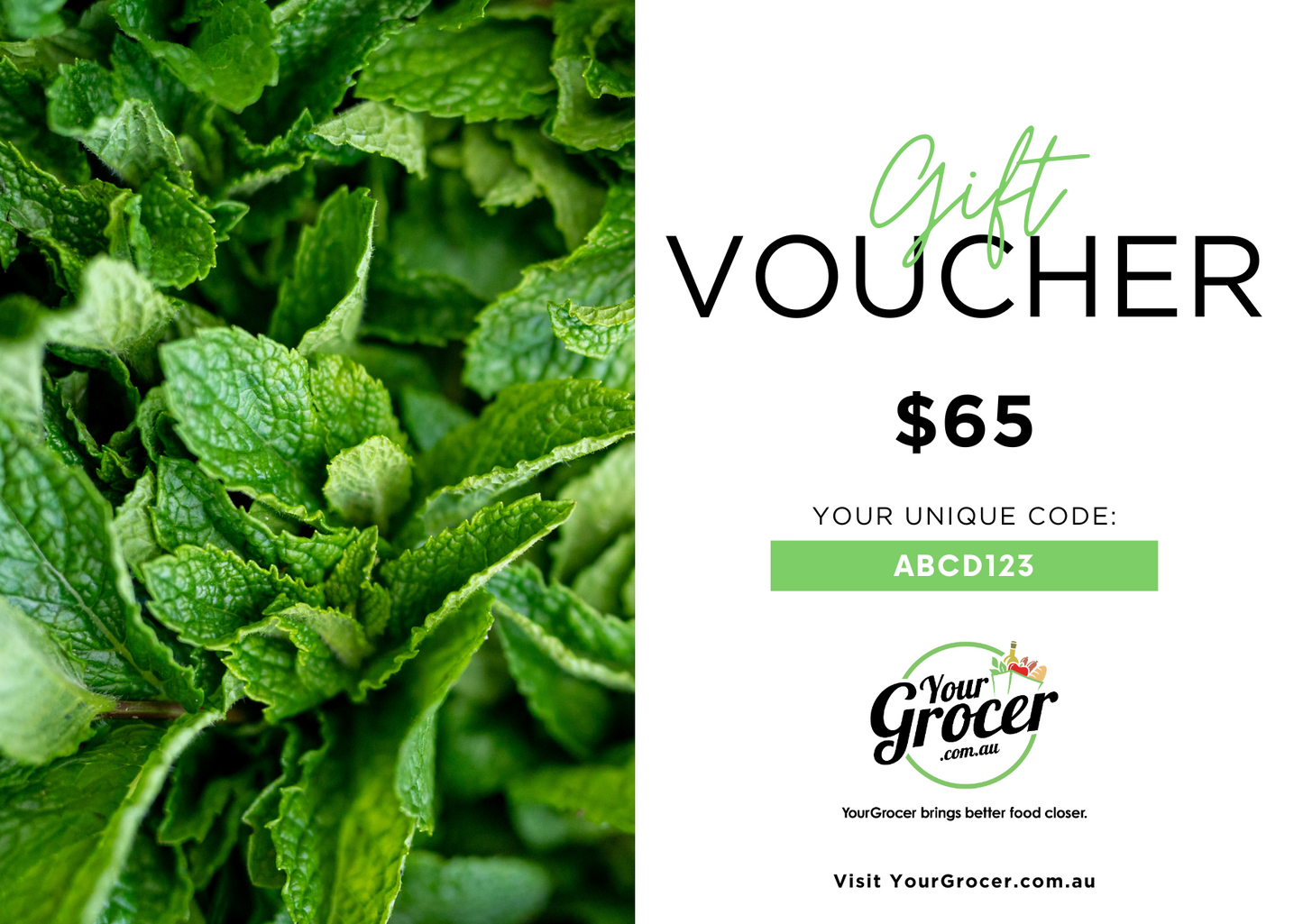 $60 Gift Voucher | YG-Y-14 | YG-010356