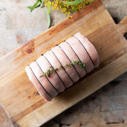 Rolled Loin of Lamb (Saddle) with Mint & Rosemary Seasoning