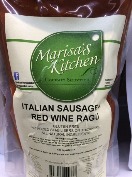 Italian Sausage & Red Wine ragu