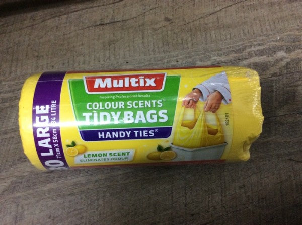 Colour Scents Handy Tie Lemon Tidy Bags Large 34L 71cmx58cm