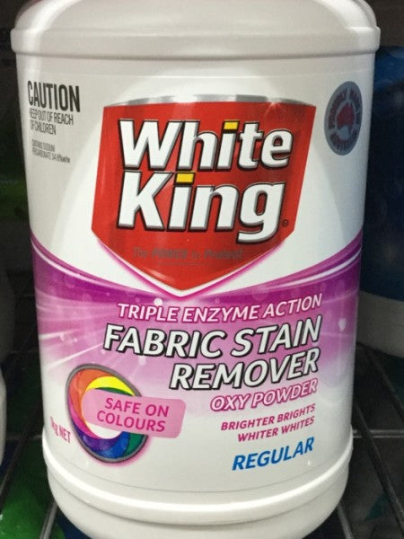 White King Triple Enzyme Action Fabric Stain Remover Oxy Powder Regular