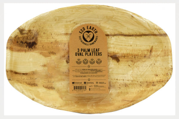 Eco Earth Oval Platter 15x10 3pk