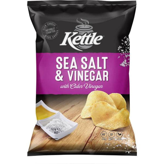 KETTLE CHIPS S/SALT&VIN 165GM