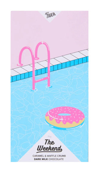 The weekend caramel & waffle crumb dark milk chocolate