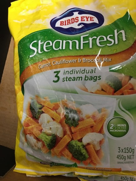 Steam Fresh Brocoli Cauliflower & Carrots