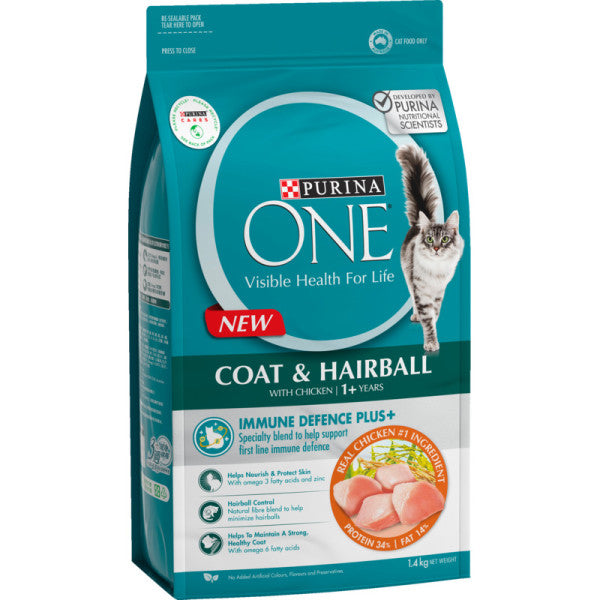 Purina One Adult Pet Food Dry Hairball Chicken 1.4kg