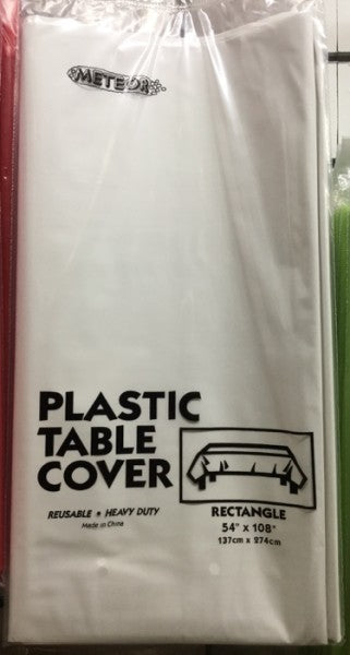 Plastic Rectangle Table Cover White
