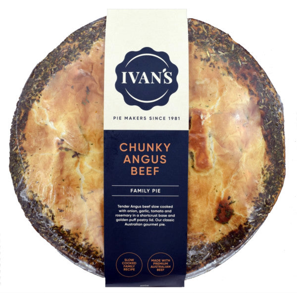 Chunky Angus beef family pie