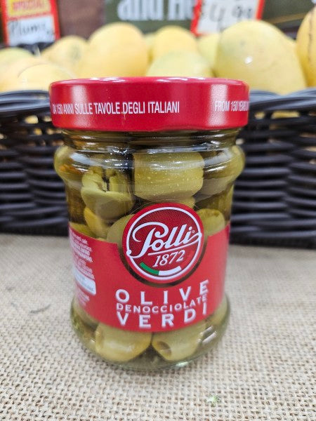 Pitted green olives