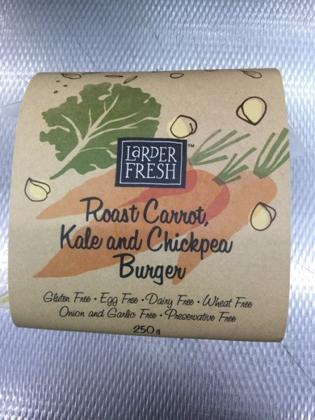 Roast Carrot  Kale & Chickpea Burger