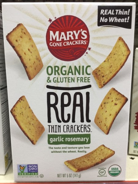 Organic & Gluten Free Real Thin Crackers Garlic Rosemary