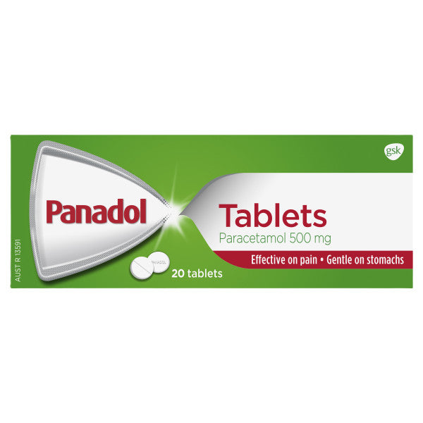Panadol For Pain Relief  Paracetamol - 500mg 20 Tablets 20pk