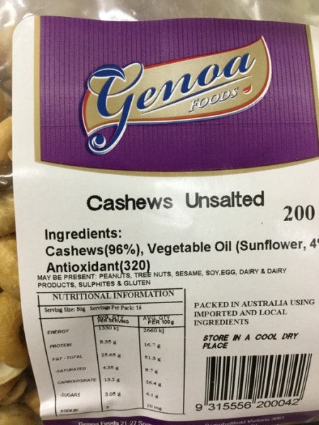 Unsalted Cashews