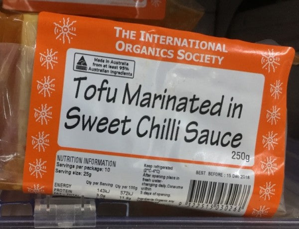 Tofu Marinated in Sweet Chilli Sauce