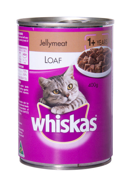 Whiskas 1+ Years Adult Wet Cat Food Jellymeat Loaf Can 400g