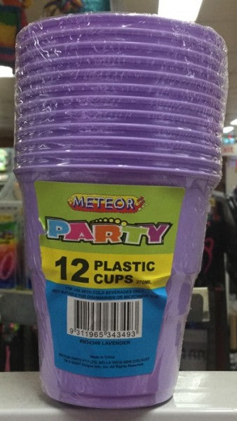 Plastic Cups Lavender 270ml