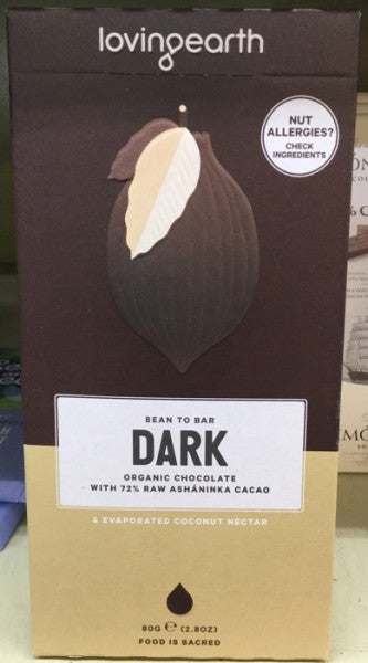 Bean to Bar Dark Organic Chocolate w/ 72% Raw Asháninka Cacao