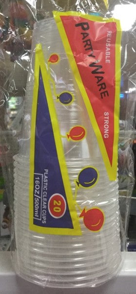 Plastic Cups Clear 500ml