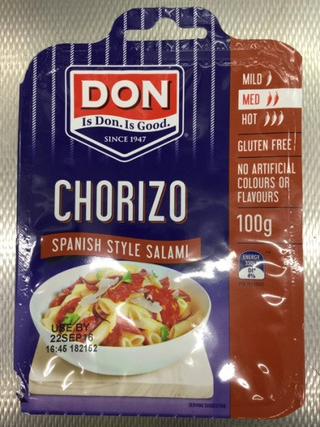 Chorizo Spanish Style Salami Sliced