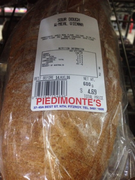 Sour Dough Wholemeal Vienna