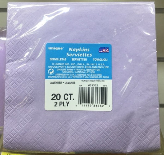 Serviettes 2ply Lavender Small
