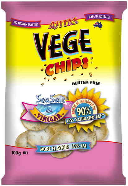 Ajitas Vege Chips Sea Salt And Vinegar Gluten Free