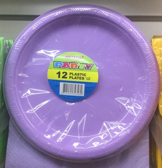 Plastic Dessert Plates Lavender 17.8cm