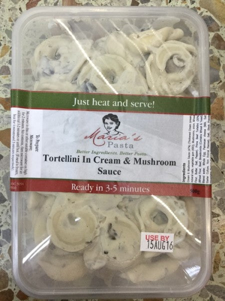 tortellini in cream & mushroom sauce