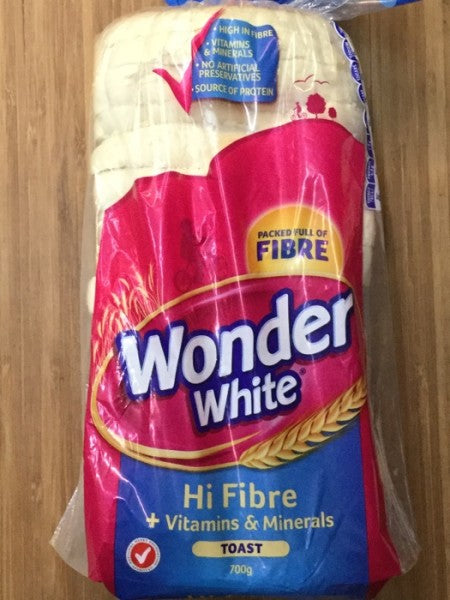 Wonder White Hi-Fibre + Vitamins & Minerals Toast Bread
